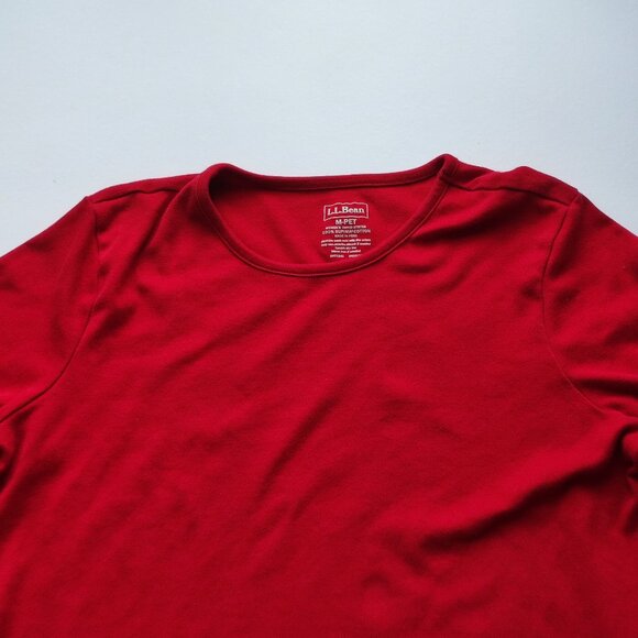 L.L.Bean long sleeve top women's size M red supima cotton - Picture 2 of 8